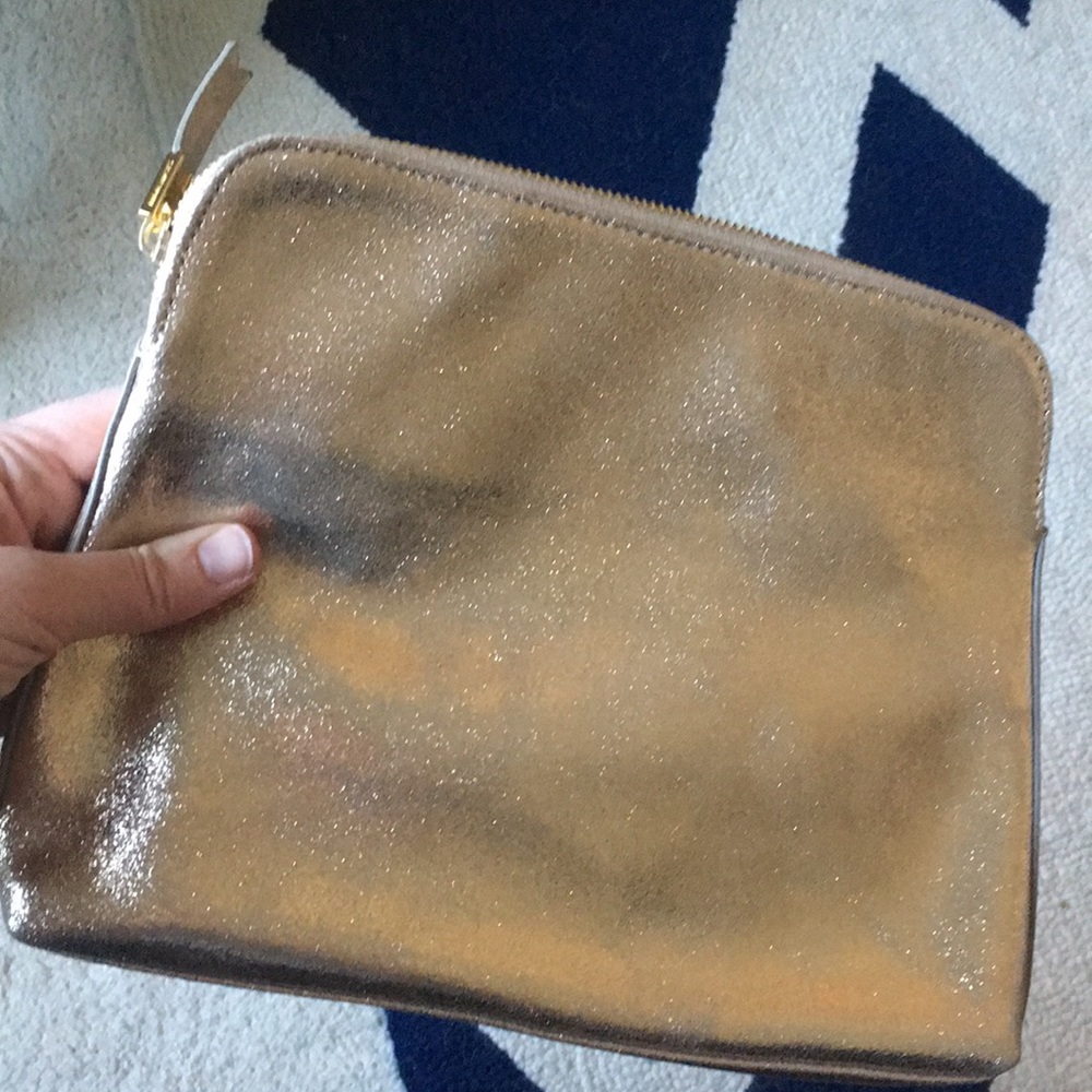 Gold crackle India Hicks “The Insider” clutch